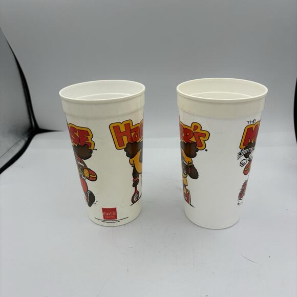 Hardee’s Coca Cola Collect Souv Cup 1987 The Moose Tennis Running Lot of 2 C2 - Picture 4 of 8